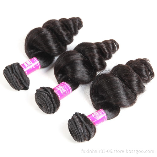 Long Grade 9A Virgin Brazilian Bundles With Loose Wave 5x5 Lace Closure